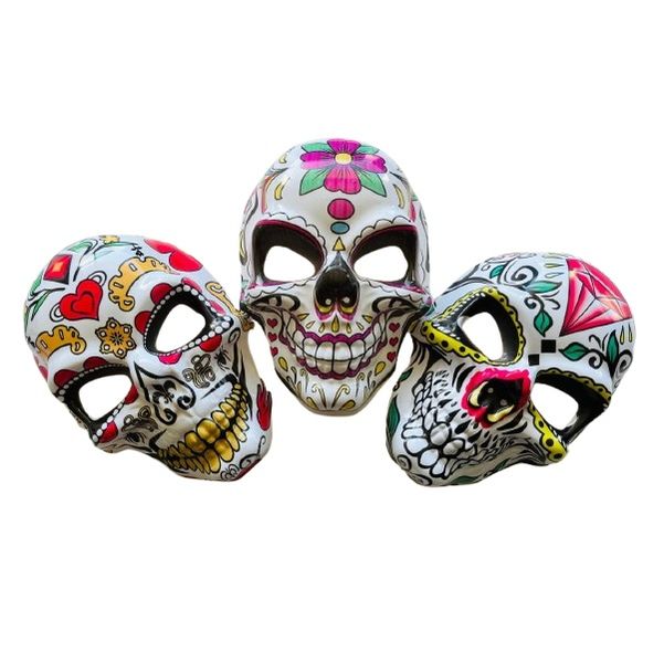 Halloween: Day of the Dead/ Sugar Skull Masks (3 Piece)