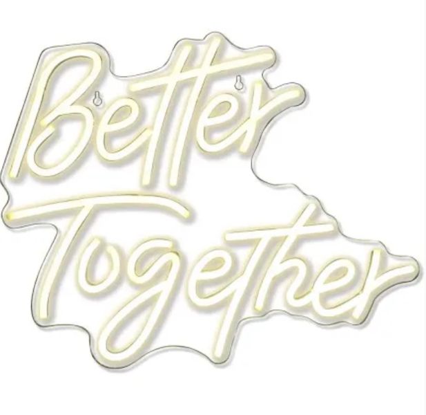 Better Together Neon Sign: Warm white