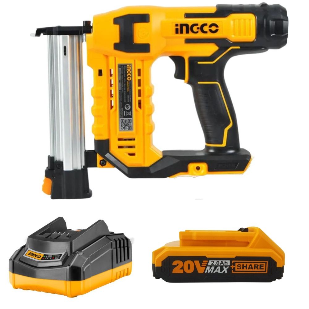 Ingco Lithium Ion Cordless Brad Nailer with Charger and Battery (2