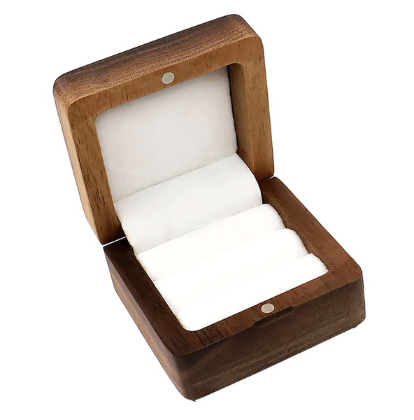 Decor Wooden Portable Wedding Couple Ring Box - 6cm