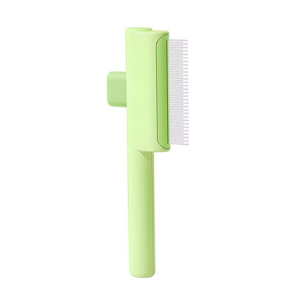Pet Hair Removal Comb Flea Comb, Upgrade Cat Grooming Brush (Green)