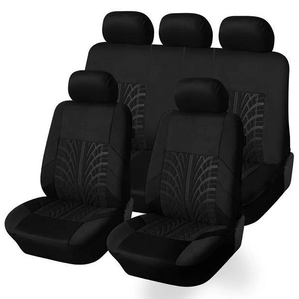 Auto Universal Embossed Cloth Car Seat Covers Combo Pack Set