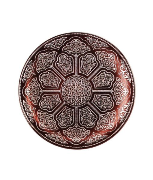 Irena Plate Topkapi 35cm Dark Red &amp; Silver