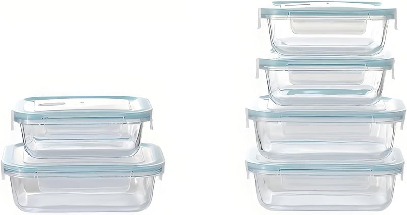 Borosilicate Glass Storage Containers Set Of 6