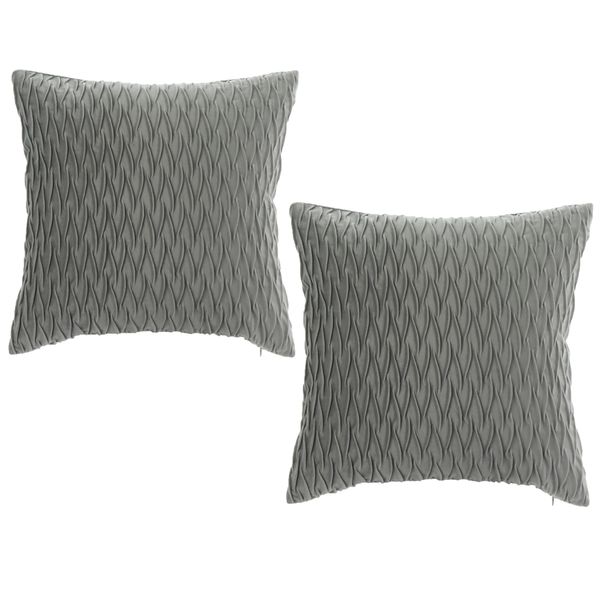 2 Piece Super Soft Velvet Decorative Throw Pillow Covers 43 x 43cm -Yellow