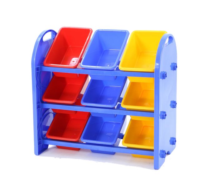 Kids Storage Organiser for Toys and Clothes - 9 Bins