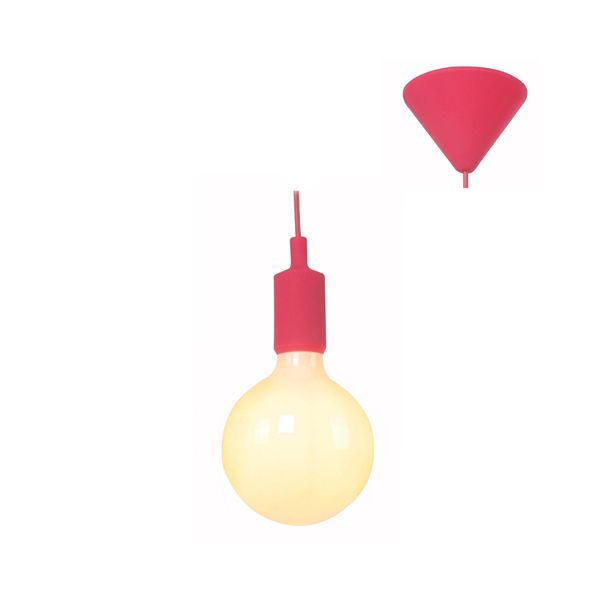 Eurolux - Pendant Silicone E27 Suspension Cord Set Rose