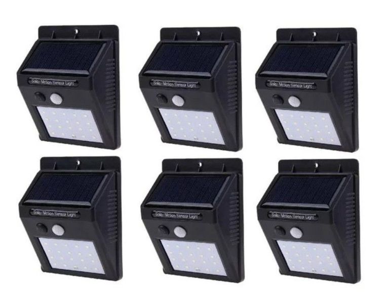 LED Solar Powered LED Wall Light 6 Pack