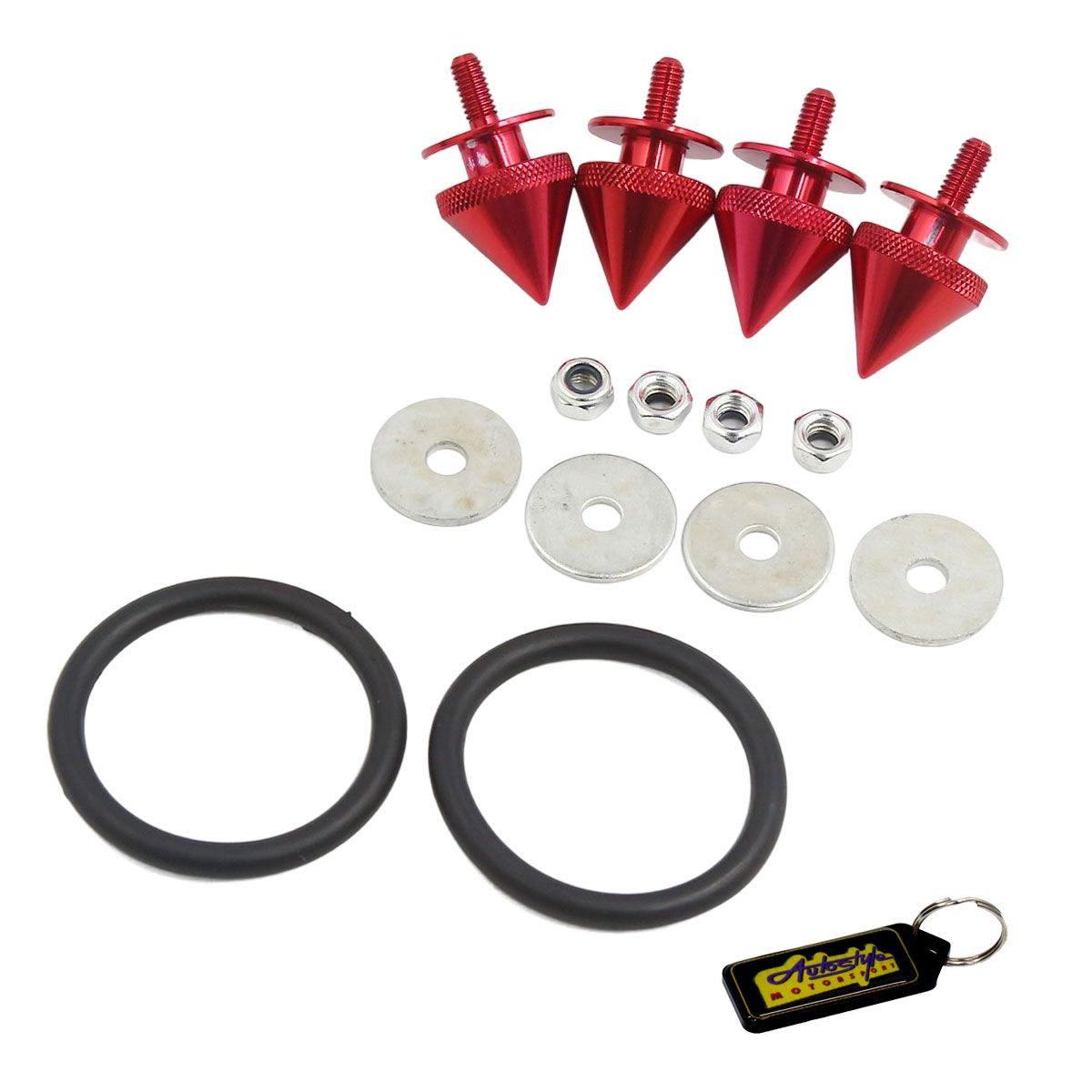 Universal Aluminium Quick Release Spike Clips For Bumpers Red