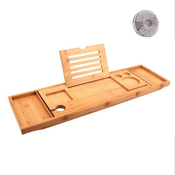Wood Bathtub Tray Caddy for Tub,Bathtub Table,Bamboo Bath Tray &amp; Bath Brush