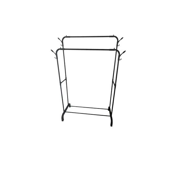 Chic Double Pole Indoor Drying Rack with Hooks