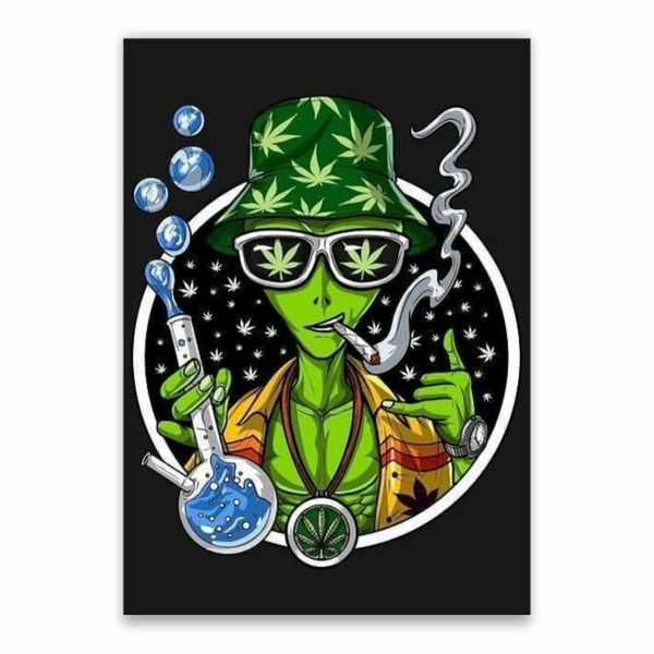 Cartoon Smoking Weed - A1 Poster