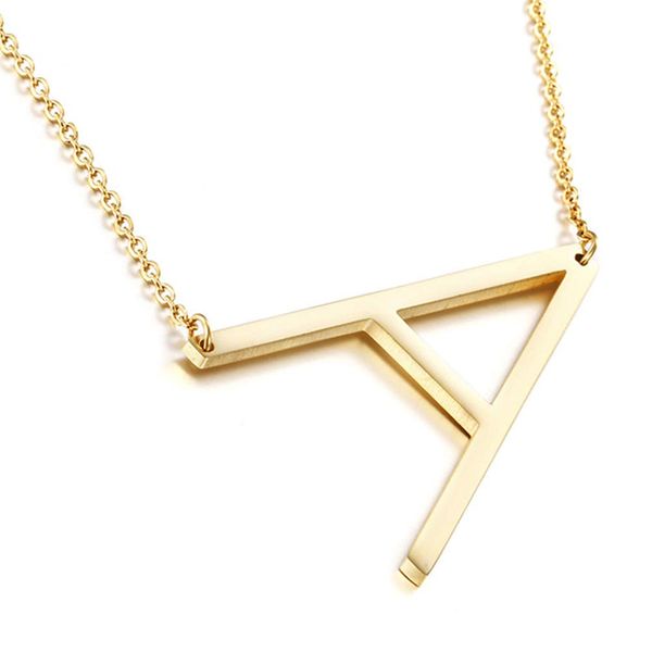 18K Gold Plated Large Big Letters Pendant Necklace