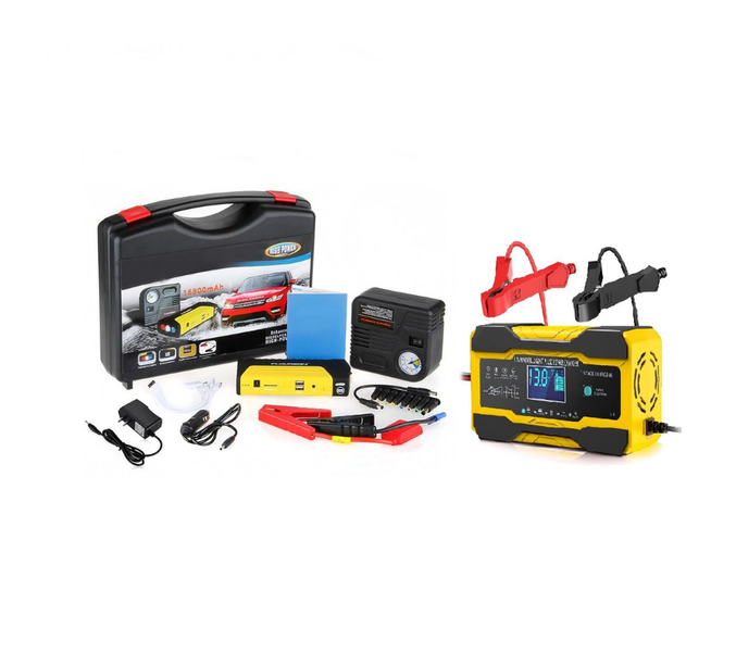 Portable Jumper Starter Power Bank &amp; 12V 10A-24V Smart Car Battery Charger