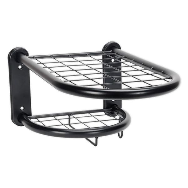 Sealey Black Double Rack Motorcycle Helmet &amp; Gear Tidy