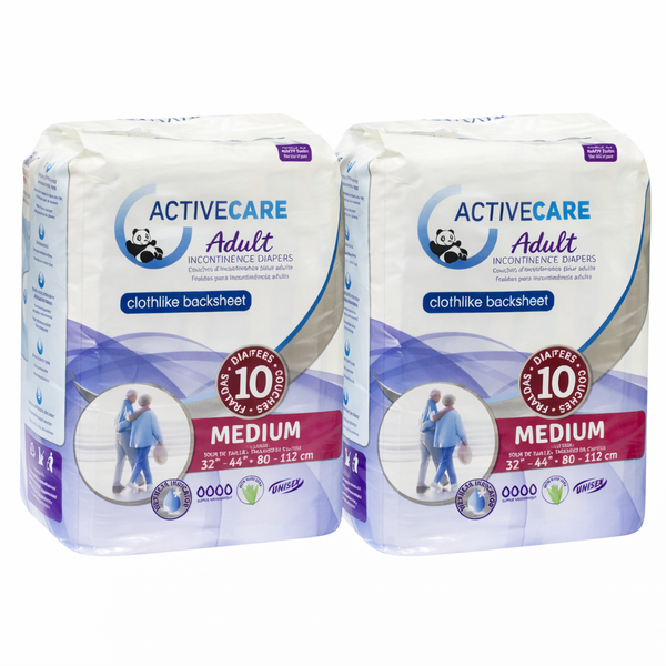 ActiveCare Adult Diapers Medium (32-44" / 80-112cm) - 2 Pack