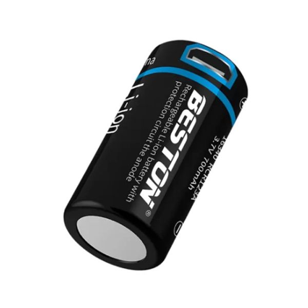 Beston CR123A 3.7v 700mAh Li-ion Micro USB Rechargeable Batteries x 2