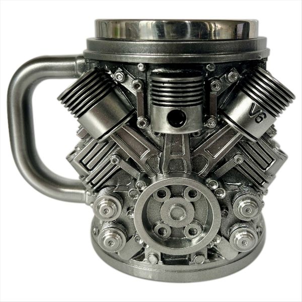 Personalized Engines Stainless Steel Mug,Creative 3D Car Engine Design Coff