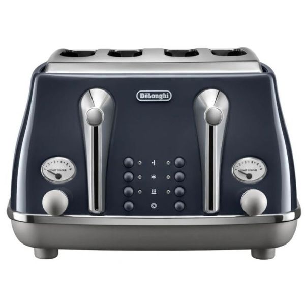 Delonghi Icona Capitals 4 Slice Toaster, London Blue (CTOC4003.BL)