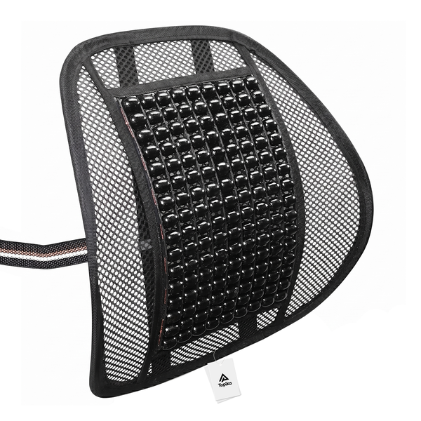 Topika Mesh Back Support Wooden Bead Lumbar Cushion For Car Seat &amp; Office