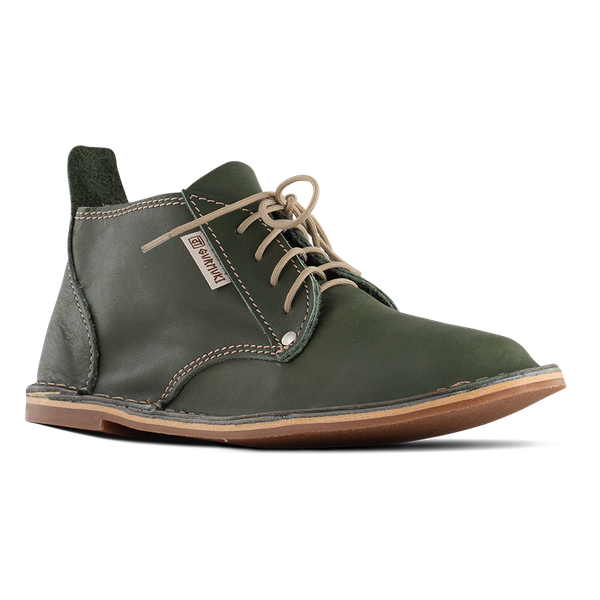 Gurmuki MEN'S Leather Ankle Vellies - Olive