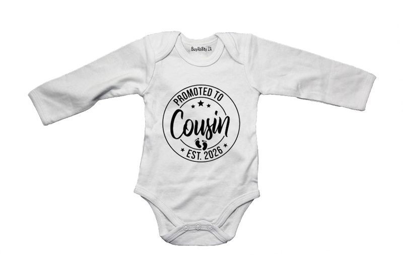 Promoted to Cousin 2026 - Long Sleeve - Baby Grow