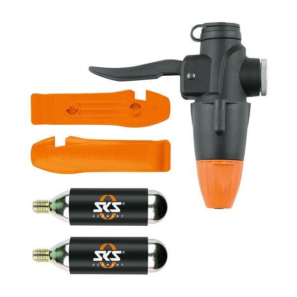 SKS Pump Head for Tubeless Tyres + 2x 16g CO2 + 2x Tyre Levers TL - Headset