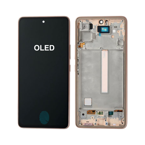 OLED Display with Frame &amp; Fingerprint Compatible with Samsung Galaxy A20