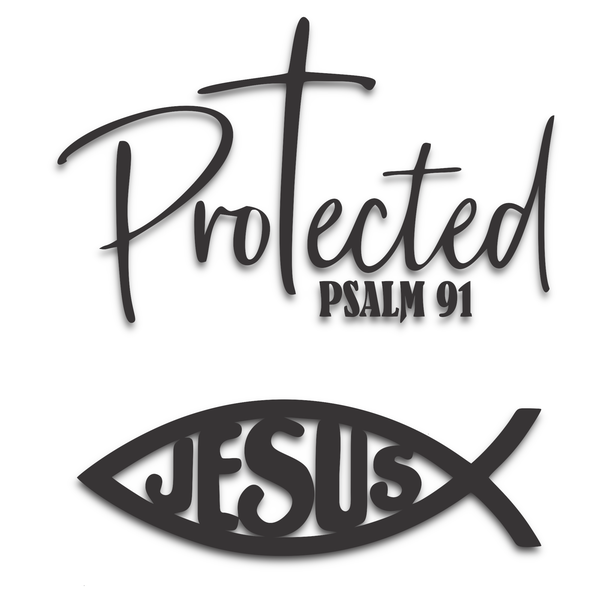 Jesus Christian Decal/Sticker - Protected - Set of 4