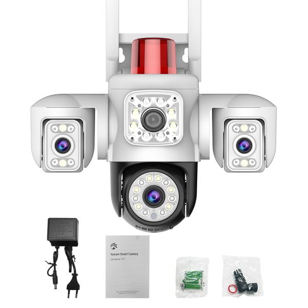 6MP HD Smart Triple-Camera WiFi Camera+IP66+true triple-view display