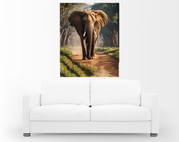 0077 Solo Elephant Walk Canvas Wall Art