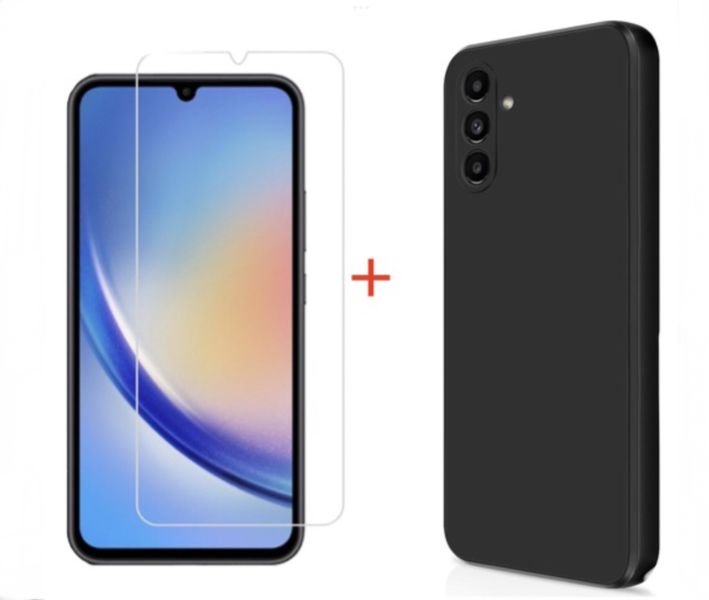 Screen Protector And Silicone Cover Compatible with Samsung Galaxy A34 5G
