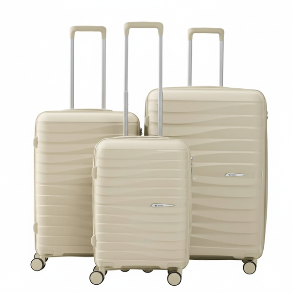 Unbreakable 3-Pcs ABSHard Shell Double Zip Suitcase Set-Lightweight&amp;Durable