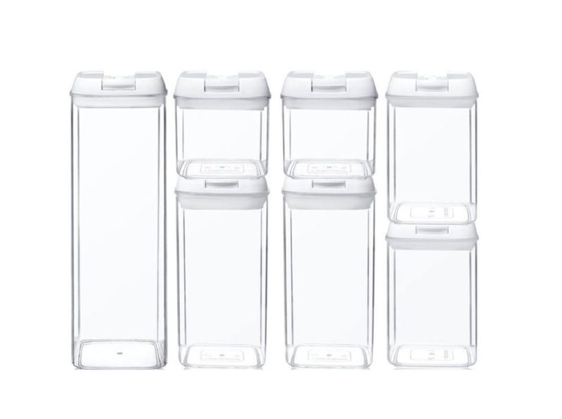 7 Piece Airtight BPA Free Containers White