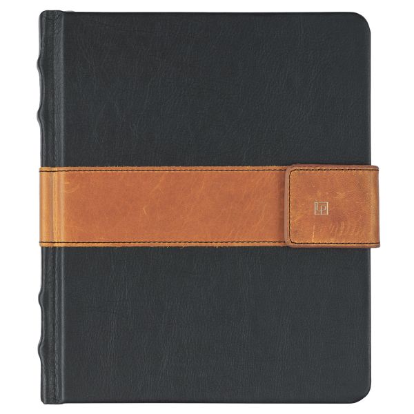 Leatherpress Slate Black and Chai Tan Genuine African Leather Sketch Book