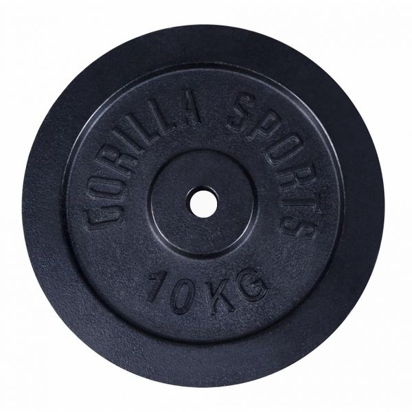 GORILLA SPORTS SA - Cast Iron Weight Plate 10KG - Black