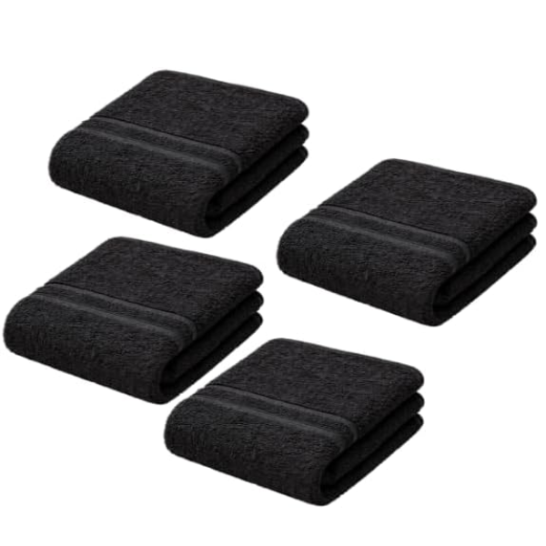 Black Face Towels 30x30cm - 4 Pack