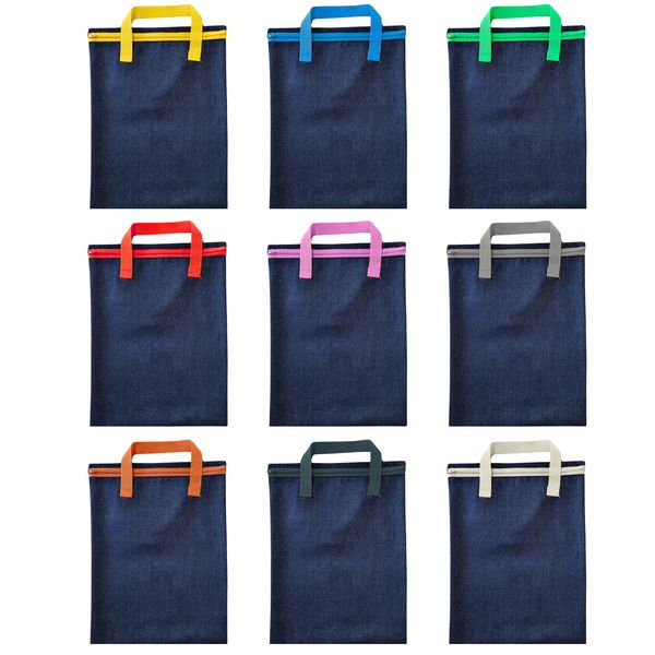 Denim Book Bags - 9 Pack