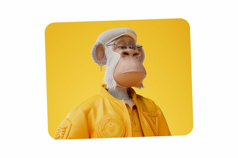 Ape Yellow Printed Mouse Pad