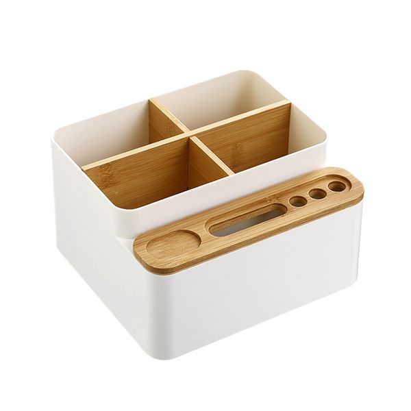 Multi-Purpose Bamboo Storage Desk Organizer Box