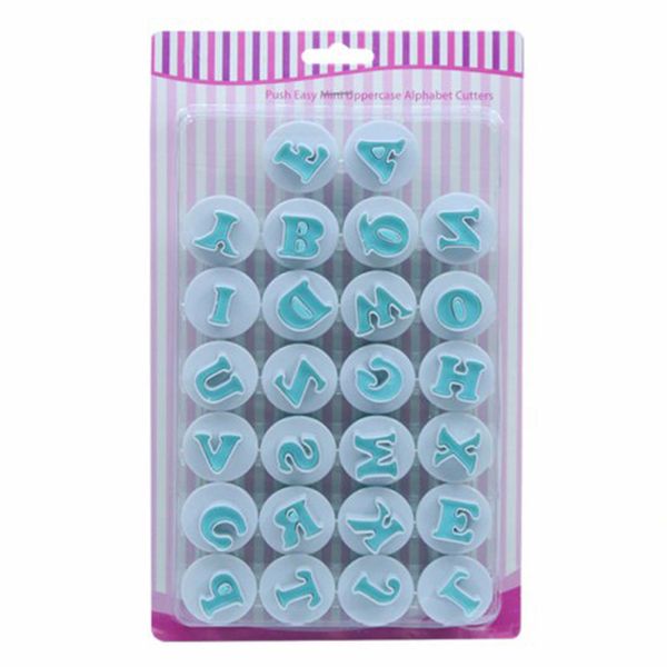 26 Pieces Of Alphabet Uppercase Fondant Cutter - White/Blue