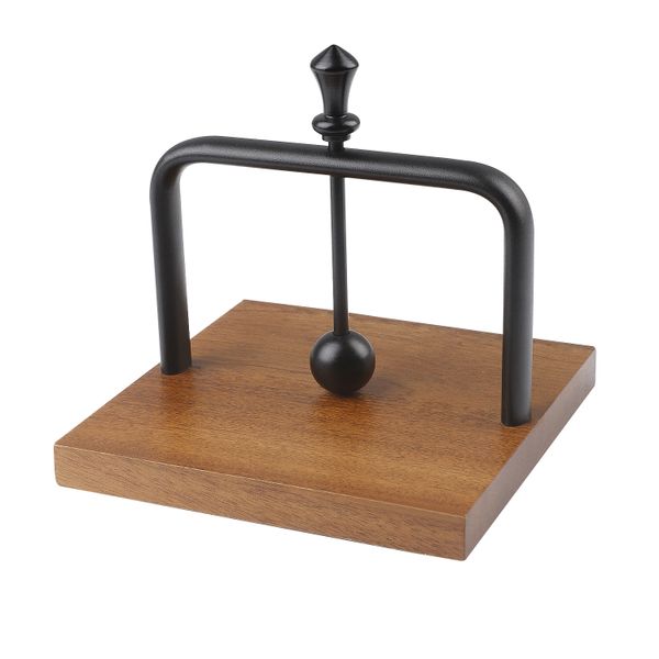 Tabletop Serviette Holder Farmhouse Metal Napkin Holder with Wooden Base