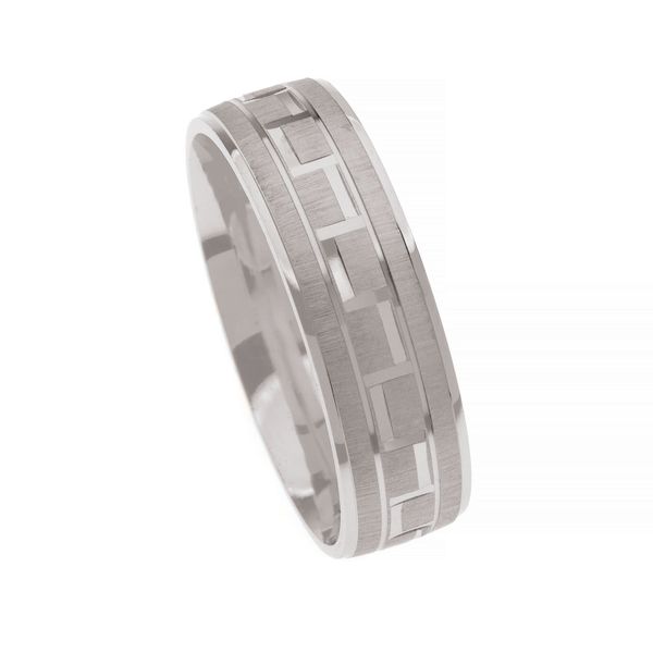 Silver Gents Band with Square Design