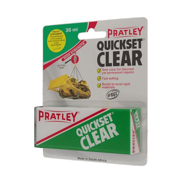 Pratley Glue Quickset Clear 36Ml - 3 Pack