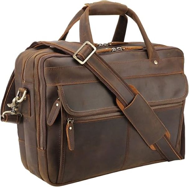 Men's Genuine Leather Vintage Business Briefcase