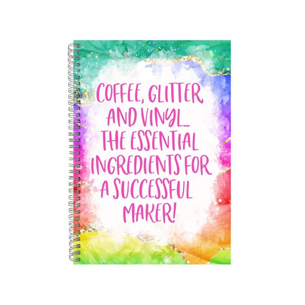 Coffee Glitter And Vinyl 2 Notebook Crafting Gift Idea A4 Notepad Pad 85