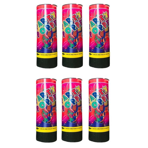 Confetti Party Poppers - 11cm (Pack of 6)
