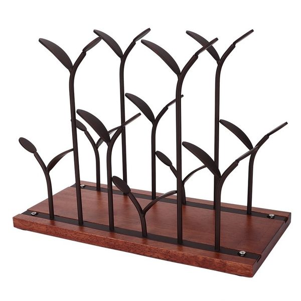 Compact Wooden Stand for 4 Wine Bottles