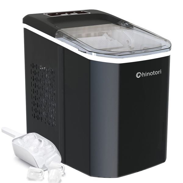 Counter-Top Ice-Maker 12kg Ice Maker Machine 8 Mins 9 Bullet Ice-Black