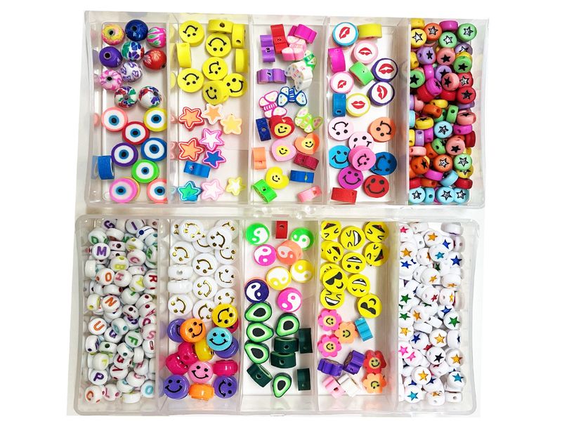 BEAD COOL - Beading Kit - Polymer Clay - Smiley - Emoji - Evil Eye - Letter